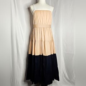 Lane Bryant Beige and Black Maxi Dress